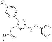 5-Thiazoleacetic acid, 4-(4-chlorophenyl)-2-((phenylmethyl)amino)-, me thyl ester Structure