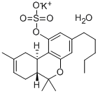 6H-Dibenzo(b,d)pyran-1-ol, 6a,7,10,10a-tetrahydro-6,6,9-trimethyl-3-pe ntyl-, hydrogen sulfate, potassium salt, hemihydrate, (6ar-trans)- Structure