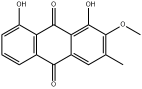 1,8-DIHYDROXY-2-메톡시-3-메틸-안트라퀴논 구조식 이미지