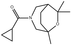 cyclopropyl-(1,9,9-trimethyl-8-oxa-3-azabicyclo[3.2.2]non-3-yl)methano ne 구조식 이미지