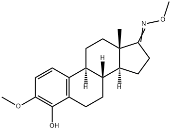 Estra-1,3,5(10)-trien-17-one, 4-hydroxy-3-methoxy-, O-methyloxime 구조식 이미지