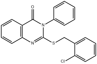 2-[(2-Chlorobenzyl)thio]-3-phenylquinazolin-4(3H)-one 구조식 이미지