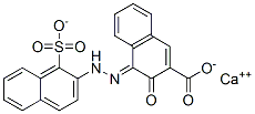 calcium (4E)-3-oxo-4-[(1-sulfonatonaphthalen-2-yl)hydrazinylidene]naphthalene-2-carboxylate 구조식 이미지
