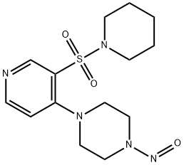 1-[[4-(4-Nitroso-1-piperazinyl)-3-pyridinyl]sulfonyl]-piperidine 구조식 이미지