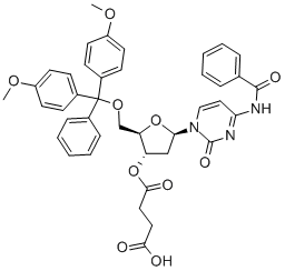 5'-O-(4,4'-DIMETHOXYTRITYL)-N4-BENZOYL-2'-DEOXYCYTIDINE-3'-O-SUCCINIC ACID 구조식 이미지