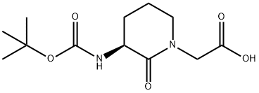 (S)-2-(3-(TERT-BUTOXYCARBONYLAMINO)-2-OXOPIPERIDIN-1-YL)ACETICACID 구조식 이미지