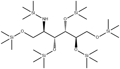 1-O,3-O,4-O,5-O,6-O-Pentakis(trimethylsilyl)-2-[(trimethylsilyl)amino]-2-deoxy-D-mannitol 구조식 이미지