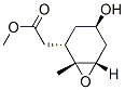 7-Oxabicyclo[4.1.0]heptane-2-aceticacid,4-hydroxy-1-methyl-,methylester,(1R,2S,4R,6S)-(9CI) Structure