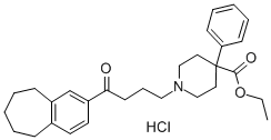 4-피페리딘카르복실산,1-(4-옥소-4-(6,7,8,9-테트라히드로-5H-벤조시클로헵텐-2-일)부틸)-4-페닐-,에틸에스테르,염산염 구조식 이미지