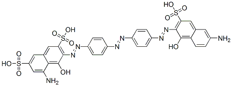 5-amino-3-[[4-[[4-[(6-amino-1-hydroxy-3-sulpho-2-naphthyl)azo]phenyl]azo]phenyl]azo]-4-hydroxynaphthalene-2,7-disulphonic acid 구조식 이미지