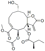 (3aS,4S,5S,6E,10S,11aR)-5-Acetoxy-2,3,3a,4,5,8,9,10,11,11a-decahydro-10-hydroxymethyl-3-methylene-4-[(R)-2-methyl-1-oxobutoxy]-2-oxocyclodeca[b]furan-6-carboxylic acid methyl ester Structure