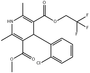 methyl 2,2,2-trifluoroethyl 4-(2-chlorophenyl)-1,4-dihydro-2,6-dimethylpyridine-3,5-dicarboxylate 구조식 이미지