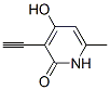 2(1H)-Pyridinone, 3-ethynyl-4-hydroxy-6-methyl- (9CI) 구조식 이미지