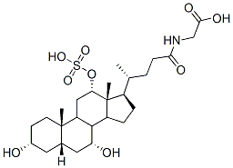 N-[(3a,5b,7a,12a)-3,7-dihydroxy-24-oxo-12-(sulfooxy)cholan-24-yl]-glycine 구조식 이미지