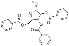 메틸-2,3,5-TRI-O-BENZOYL-A-D-*아라비노푸라노사이드 구조식 이미지