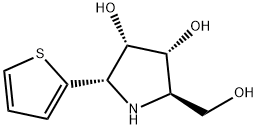 3,4-Pyrrolidinediol, 2-(hydroxymethyl)-5-(2-thienyl)-, (2R,3R,4S,5S)- (9CI) Structure