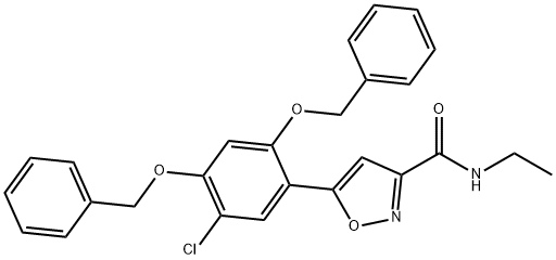 3-이속사졸카르복사미드,5-[5-클로로-2,4-비스(페닐메톡시)페닐]-N-에틸- 구조식 이미지