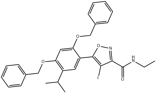5-(2,4-bis(benzyloxy)-5-isopropylphenyl)-N-ethyl-4-iodoisoxazole-3-carboxaMide 구조식 이미지