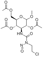 1-(2-Chloroethyl)-3-(3-deoxy-1-O-methyl-2,4,6-tri-O-acetyl-D-glucopyra nos-3-yl)-1-nitrosourea 구조식 이미지