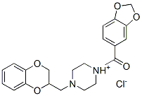 1-(1,3-benzodioxol-5-ylcarbonyl)-4-[(2,3-dihydro-1,4-benzodioxin-2-yl)methyl]piperazinium chloride 구조식 이미지