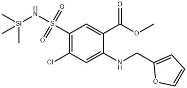 4-Chloro-2-[(2-furylmethyl)amino]-5-[[(trimethylsilyl)amino]sulfonyl]benzoic acid methyl ester Structure