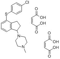 4-(4-Chlorophenylthio)-1-(4-methylpiperazino)indane bis(hydrogen malea te) Structure