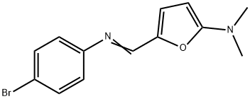 2-Furanamine,  5-[[(4-bromophenyl)imino]methyl]-N,N-dimethyl- Structure