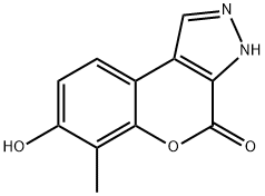 [1]Benzopyrano[3,4-c]pyrazol-4(3H)-one, 7-hydroxy-6-methyl- (9CI) Structure