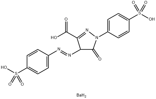 4,5-dihydro-5-oxo-1-(4-sulphophenyl)-4-[(4-sulphophenyl)azo]-1H-pyrazole-3-carboxylic acid, barium salt 구조식 이미지