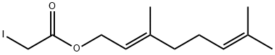 Iodoacetic acid (2E)-3,7-dimethyl-2,6-octadienyl ester Structure