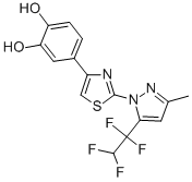 4-[2-[3-Methyl-5-(1,1,2,2-tetrafluoroethyl)-1H-pyrazol-1-yl]-4-thiazolyl]pyrocatechol Structure