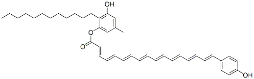 17-(4-Hydroxyphenyl)-2,4,6,8,10,12,14,16-heptadecaoctaenoic acid 2-dodecyl-3-hydroxy-5-methylphenyl ester Structure