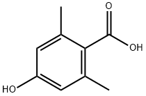 4-Hydroxy-2,6-dimethylbenzoic acid 구조식 이미지