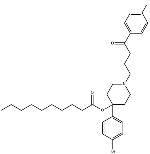 4-(4-bromophenyl)-1-[4-(4-fluorophenyl)-4-oxobutyl]-4-piperidinyl decanoate Structure