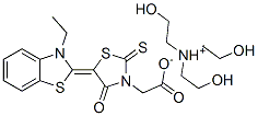 tris(2-hydroxyethyl)ammonium 5-(3-ethylbenzothiazol-2(3H)-ylidene)-4-oxo-2-thioxothiazolidine-3-acetate 구조식 이미지