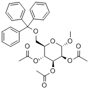 Methyl-6-O-trityl-2,3,4-tri-O-acetyl-α-D-mannopyranoside Structure