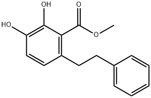 2,3-Dihydroxy-6-(2-phenylethyl)benzoic acid methyl ester Structure