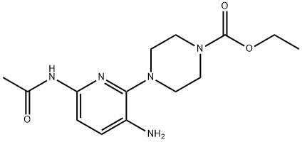 4-(6-Acetylamino-3-aminopyridin-2-yl)piperazine-1-carboxylic acid ethyl ester Structure