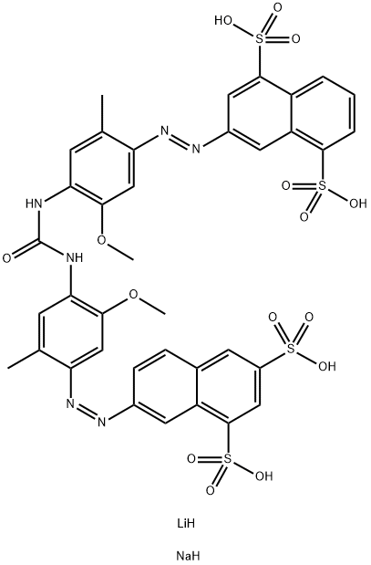 lithium sodium 7-[[4-[[[[4-[(4,8-disulpho-2-naphthyl)azo]-2-methoxy-5-methylphenyl]amino]carbonyl]amino]-5-methoxy-o-tolyl]azo]naphthalene-1,3-disulphonate Structure