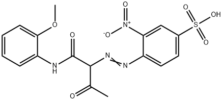 4-[[1-[[(2-methoxyphenyl)amino]carbonyl]-2-oxopropyl]azo]-3-nitro-Benzenesulfonic acid 구조식 이미지