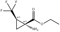 Cyclopropanecarboxylic acid, 1-amino-2-(trifluoromethyl)-, ethyl ester, (1R,2R)- Structure