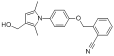 2-[[4-[3-(HYDROXYMETHYL)-2,5-DIMETHYL-1H-PYRROL-1-YL]PHENOXY]METHYL]-BENZONITRILE Structure