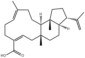 (3S,3aR,5aR,7Z,11E,14aR,14bR)-1,2,3,3a,4,5,5a,6,9,10,13,14,14a,14b-Tetradecahydro-5a,12,14b-trimethyl-3-(1-methylvinyl)cycloundec[e]indene-8-carboxylic acid Structure