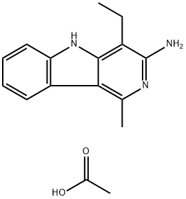 3-Amino-4-ethyl-1-methyl-5H-pyrido(4,3-b)indole acetate Structure