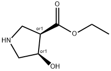 3-Pyrrolidinecarboxylic acid, 4-hydroxy-, ethyl ester, cis- (9CI) Structure