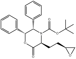 (3S,5S,6R)-2-Oxo-3-[2-(2S)-2-oxiranylethyl]-5,6-diphenyl-4-Morpholinecarboxylic Acid tert-Butyl Ester 구조식 이미지