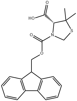 FMOC-(R)-5,5-DIMETHYLTHIAZOLIDINE-4-CARBOXYLIC ACID Structure