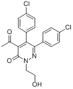 4-acetyl-2-(2'-hydroxyethyl)-5,6-bis(4-chlorophenyl)-2H-pyridazin-3-one Structure