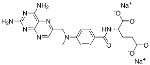 나트륨N-[4-[[(2,4-디아미노-6-프테리디닐)메틸]메틸아미노]벤조일]-L-글루타메이트 구조식 이미지