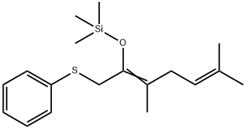 3,6-디메틸-2-트리메틸실릴옥시-1-페닐티오-2,5-헵타디엔 구조식 이미지